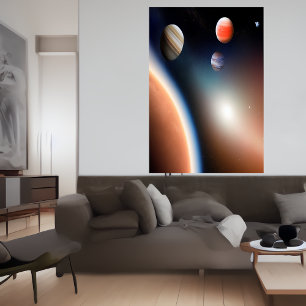 Raum und Planeten   AI Art Poster