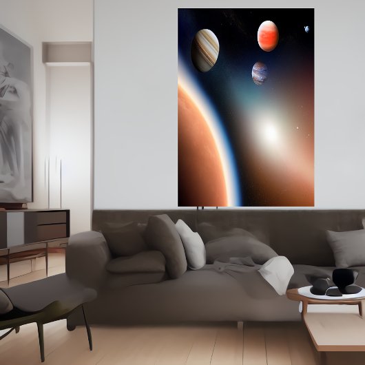Raum und Planeten | AI Art Poster