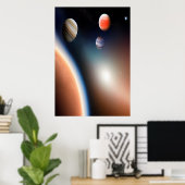 Raum und Planeten | AI Art Poster (Heimbüro)