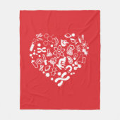 Raum-und Wissenschafts-Herz Fleecedecke (Vorderseite)