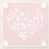 Raum-und Wissenschafts-Herz Glasuntersetzer (Rückseite)