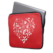 Raum-und Wissenschafts-Herz Laptopschutzhülle (Vorderseite Links)