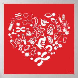 Raum-und Wissenschafts-Herz Poster