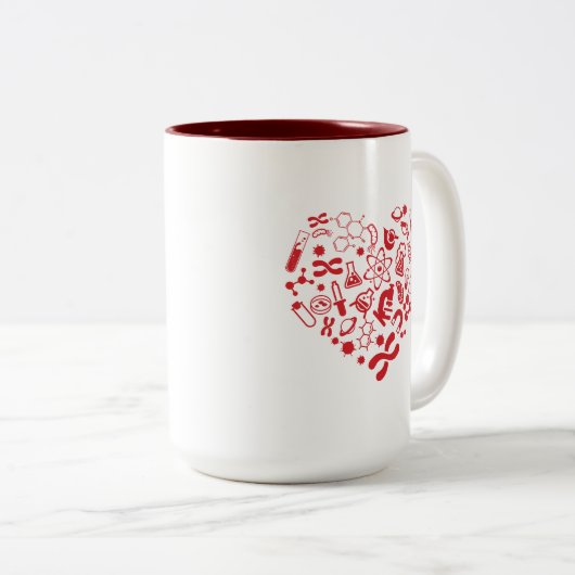 Raum-und Wissenschafts-Herz Zweifarbige Tasse (VorderseiteRechts)