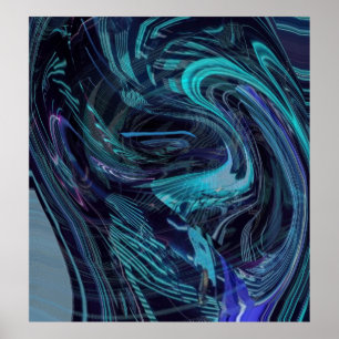 Raum und Zeit verzerren Abstraktes Poster