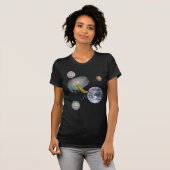 Raum-Wurm, der Erde isst T-Shirt (Vorne ganz)