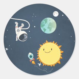 Raumaufkleber für Umschlag Aufkleber-Raketenastron Runder Aufkleber