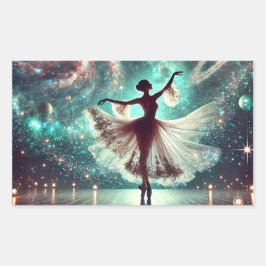 Raumballerina Rechteckiger Aufkleber