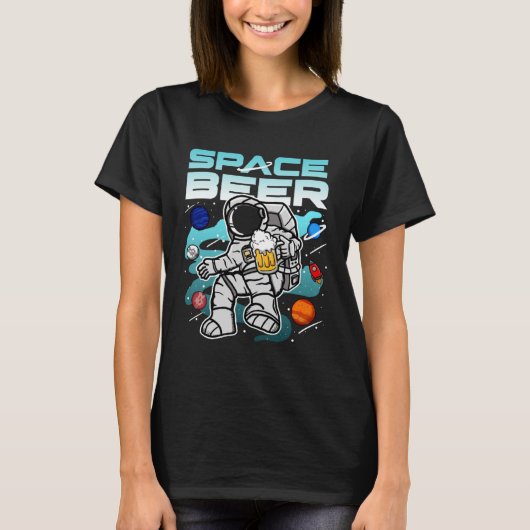 Raumbier trinken Astronaut T-Shirt (Vorderseite)