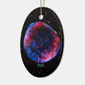 Raumbild der Monogramm-hellstes Supernova Keramikornament (Links)