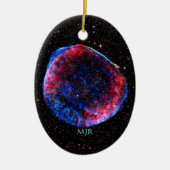 Raumbild der Monogramm-hellstes Supernova Keramikornament (Vorne)