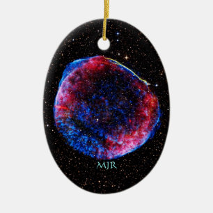 Raumbild der Monogramm-hellstes Supernova Keramikornament