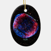 Raumbild der Monogramm-hellstes Supernova Keramikornament (Hinten)