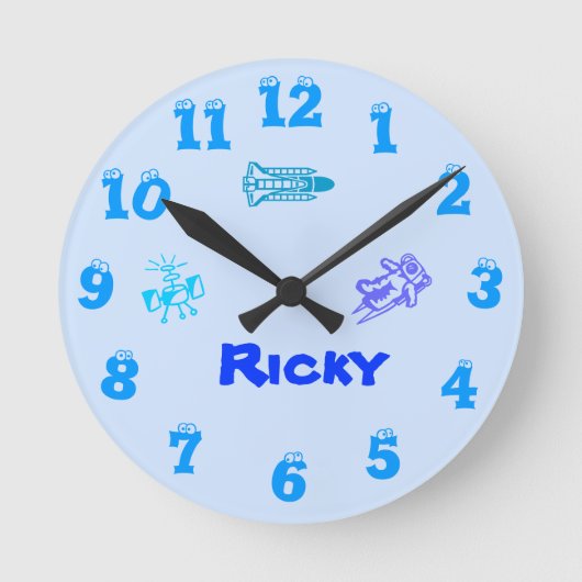 Raumblau Wanduhr (Vorderseite)