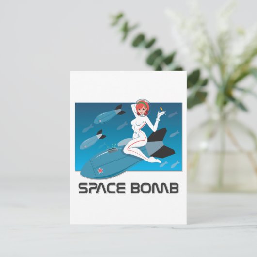 Raumbombe Postkarte (Stehend Vorderseite)