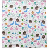 Raumdoodle-Muster Duschvorhang (Vorderseite)