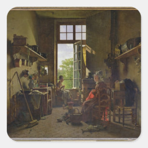 Räume der Küche, 1815 Quadratischer Aufkleber