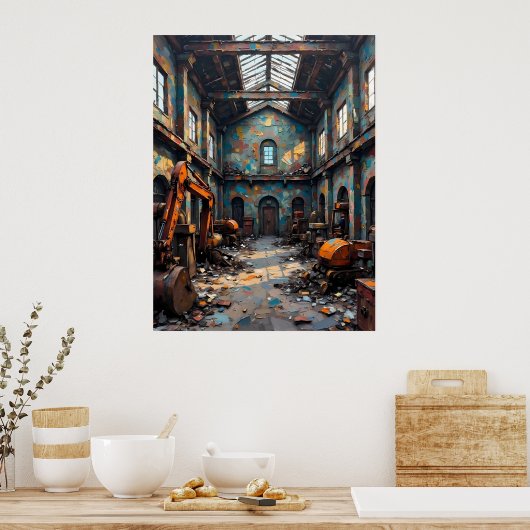 Räume des entlassenen Lagers Poster (Küche)