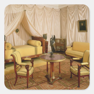 Räume des Schlafzimmers von Napoleon I 1800-03 Quadratischer Aufkleber