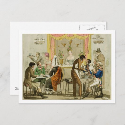 Räume eines Kaffeehauses, Pub. für William Pearm Postkarte (Vorne/Hinten)