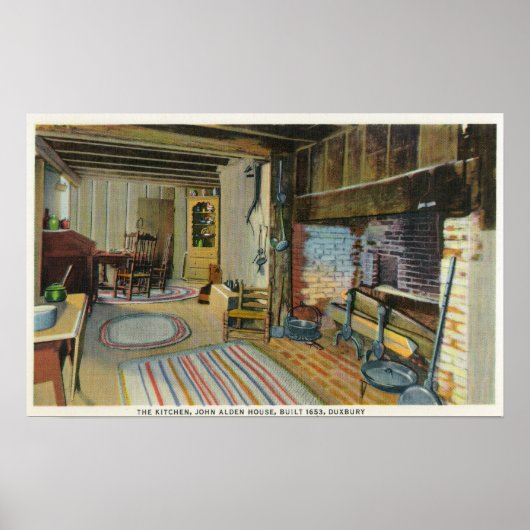 Räume Küche Aussicht auf das John Alden House Poster (Vorne)