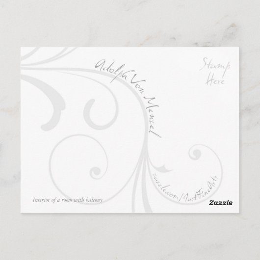 Räume mit Balcon Postkarte (Rückseite)