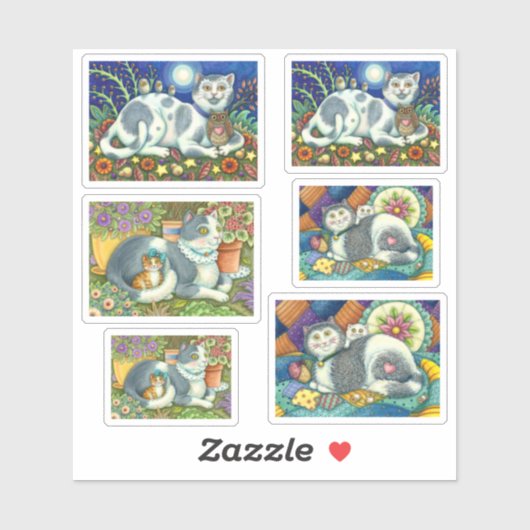 RÄUME UND KATZEN, LÄNDLICHE KITTENKITTEN AUFKLEBER (Blatt)