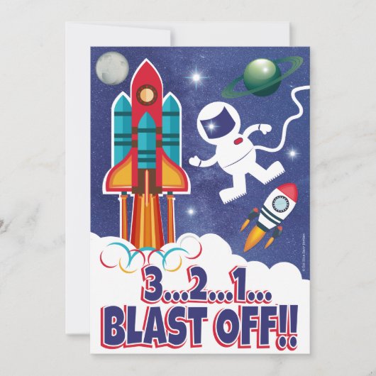 Raumfähre "Astronaut Rocket Ship Outer Space Shutt Einladung (Vorderseite)