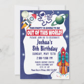 Raumfähre "Astronaut Rocket Ship Outer Space Shutt Einladung (Rückseite)