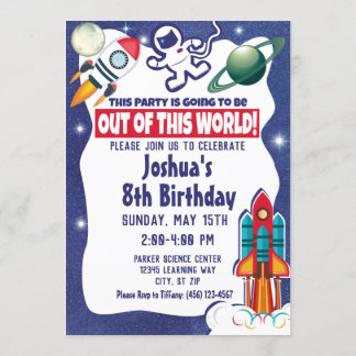 Raumfähre "Astronaut Rocket Ship Outer Space Shutt Einladung