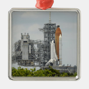 Raumfähre-Bemühung auf der Abschussrampe 5 Silbernes Ornament