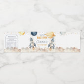 Raumfähre Galaxy Rocket Party Wasserflaschenetikett (Einzelnes Label)