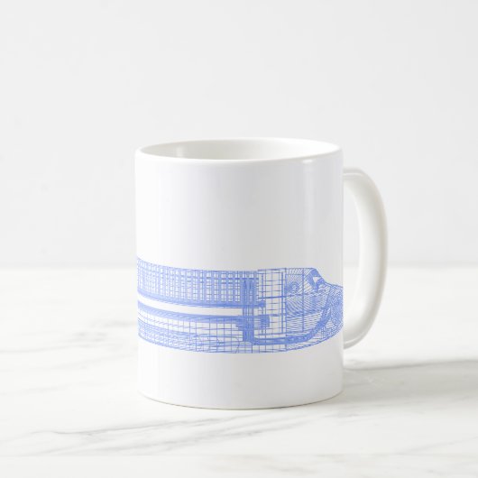 Raumfähre-Pläne Kaffeetasse (VorderseiteRechts)