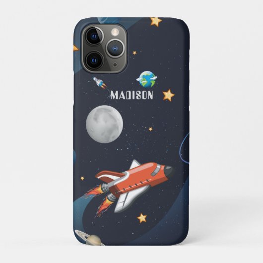 Raumfähre "Reisen mit dem Mond" - Personalisiert Case-Mate iPhone Hülle (Rückseite)