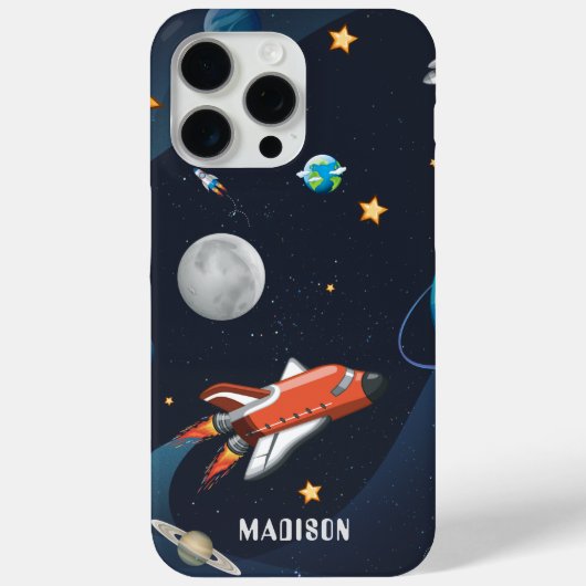 Raumfähre "Reisen mit dem Mond" - Personalisiert Case-Mate iPhone Hülle (Rückseite)