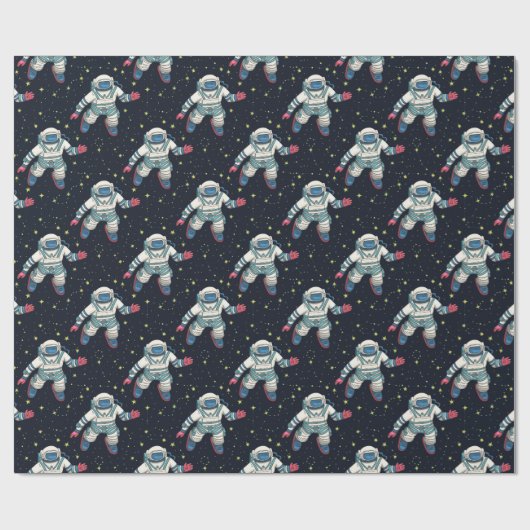 Raumfahrer Geschenkpapier (Flach)