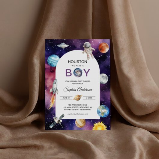 Raumfahrer Houston Wir haben eine Baby-Dusche Einladung