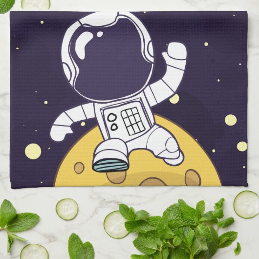 Raumfahrer im Weltraum Geschirrtuch (Gefaltet)