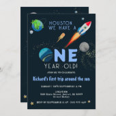 Raumfahrer Kids Colorful Fun Birthday Party Einladung (Vorne/Hinten)