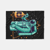 Raumfahrer mit Lattern Fleecedecke (Vorderseite (Horizontal))