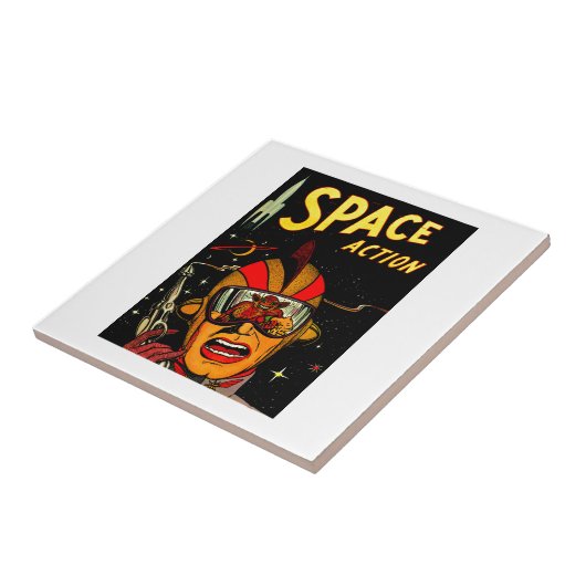 Raumfahrer Sci-FI Astronauten-Comic-Kunst Fliese (Seite)