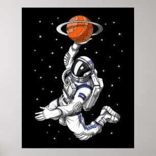 Raumfahrer spielen Basketball Poster