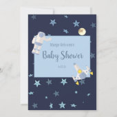 Raumfahrer über oder unter dem Kinderspiel Einladung (Rückseite)