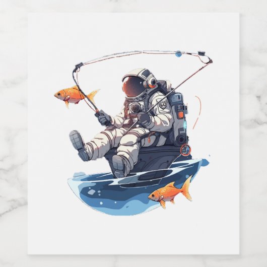 Raumfahrer Weinetikett (Einzelnes Label)