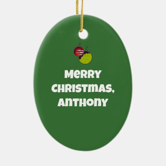 Raumfahrt-Alien in einer Weihnachtsmannmütze Perso Keramik Ornament (Hinten)