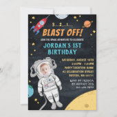Raumfahrt | Foto 1. Geburtstag Einladung (Vorderseite)