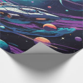 Raumfahrt Geschenkpapier (Ecke)