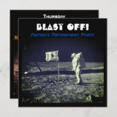 Raumfahrt Landung Astronaut Moonwalk Einladung (Vorne/Hinten)