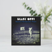 Raumfahrt Landung Astronaut Moonwalk Einladung (Stehend Vorderseite)