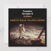 Raumfahrt Landung Astronaut Moonwalk Einladung (Rückseite)